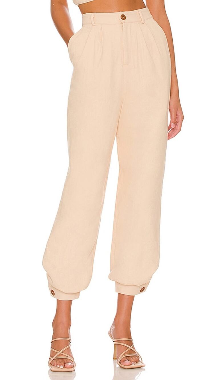 Lovers And Friends Pleated Cream Kacey Pants Size M NWT